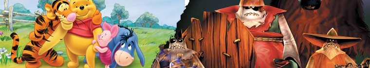 Banner 2 Games in 1 Disneys Winnie de Pooh en het Knaagje in zijn Maagje Plus Rayman 3