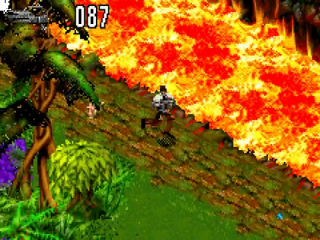 Watch out for the swirling lava flowing through the landscape.