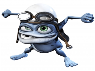 Hier zie je de hoofdpersoon zelf, Crazy Frog!