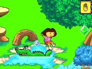 Pass auf, dass Dora nicht vom Krokodil erwischt wird!