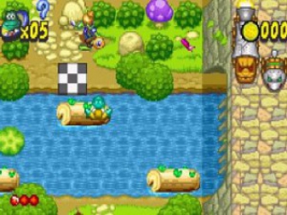 Boomstammen en rivieren kunnen natuurlijk niet ontbreken in een Frogger spel.