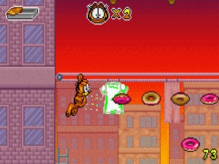 Garfield kan verschillende parkoers afleggen met zijn trucjes!