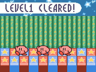 Na elk level toont <a href = https://www.mariogba.nl/gameboy-advance-spel-info.php?t=Kirby_and_the_Amazing_Mirror target = _blank>Kirby</a> natuurlijk zijn dansmoves.