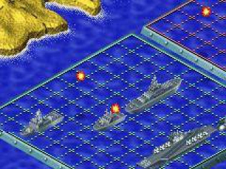 Vernietig de vijandige vloot door bommen te werpen in het spel Zeeslag.