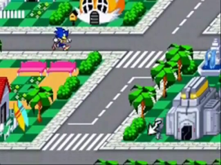 Het vechtersbaasje Sonic loopt over straat op zoek naar een arena voor het volgende gevecht.