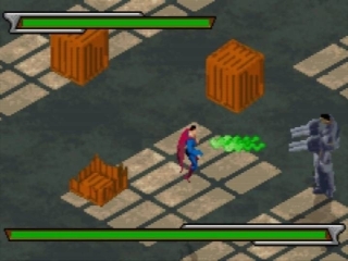 Superman neemt het in dit spel op tegen robots die de aarde aanvallen.