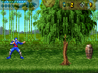Het spel heeft verschillende soorten levels, zoals dit jungle level.
